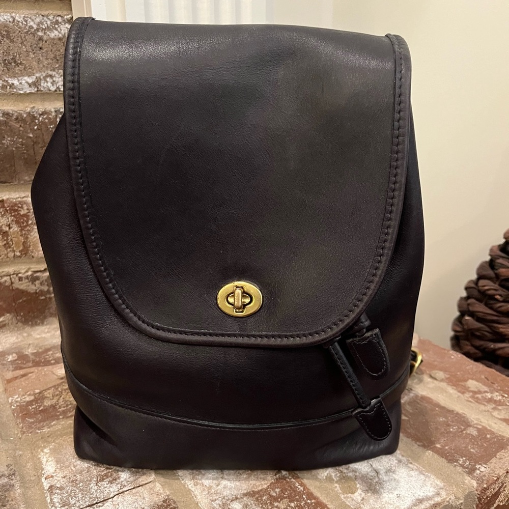 Coach Vintage Turnlock Backpack Navy